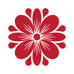 red flower garden silhouette