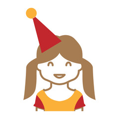 Girl party icon logo design template vector isolated illustration