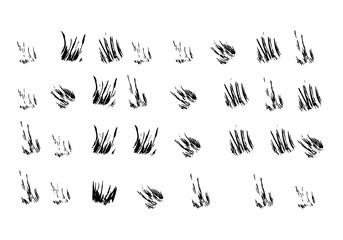 vector set of silhouettes of grass