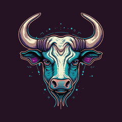 Bull Head Logo Concept. Buffalo Mascot Illustration