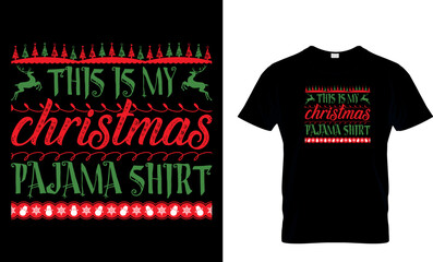 this is my christmas pajama shirt t-shirt design template