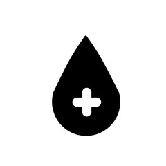 Donate drop blood sign with cross