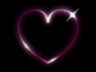 Heart shape  neon  frames luxury line vector illustration