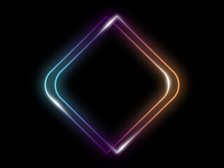 Geometric shape  neon frames luxury line vector illustration