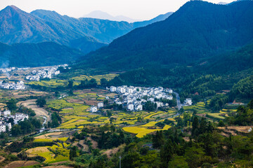 Autumn terraced landscape of Jiangling in Wuyuan, Jiangxi province