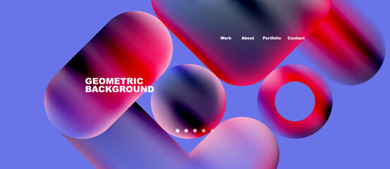 Round shapes and circles with liquid gradients