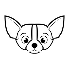 Cute Cartoon Vector Illustration icon of a Chihuahua puppy dog. It is outline style.