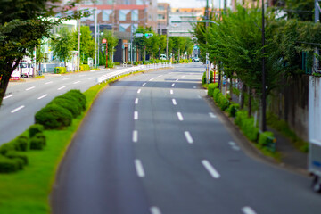 A empty miniature urban street in Tokyo