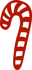 Christmas candy cane doodle vector
