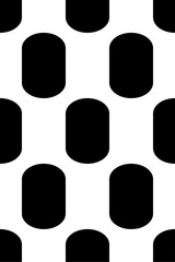 Black Vector Seamless Rounded Rectangles 2x2 Vertical