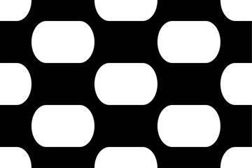 Black Vector Seamless Rounded Rectangles Inversed 2x2 Horizontal