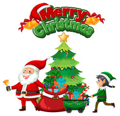 Merry Christmas text for banner or poster design