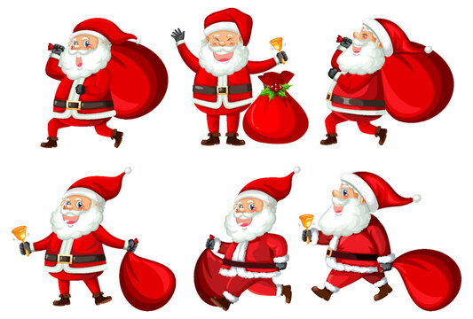 Christmas Santa Claus cartoon character set