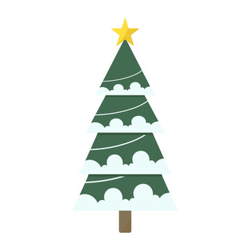 Christmas tree decorated xmas trees winter , Flat Modern design , illustration Vector EPS 10