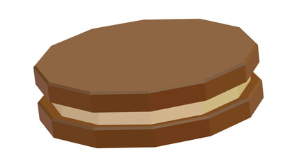 polygonal biscuit cookies isolated on white background, Chocolate Chip Cookies, Vector illustration.