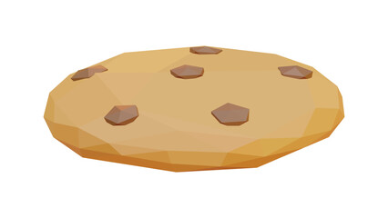 polygonal biscuit cookies isolated on white background, Chocolate Chip Cookies, Vector illustration.