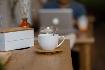 cup of coffee on the table