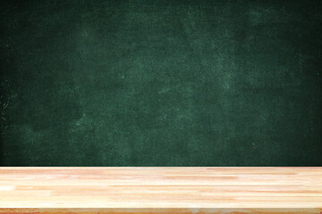 Abstract Natural wood table texture on Chalk rubbed out on background : Top view of plank wood for graphic stand product, interior design or montage display your product. Education concept.