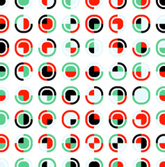 Geometric Circle shape Bauhaus pattern. Vector design and modern colorful art. Abstract Bauhaus design pattern. 