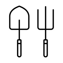 Fork And Trowel Icon Logo Design Vector Template Illustration Sign And Symbol Pixels Perfect