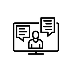 Black line icon for consult