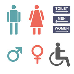 colored toilet icon on white background,  colored toilet icon on a white background suitable for use as a design element in the toilet sign section