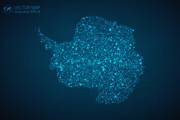 Map of Antarctica Continent modern design with abstract digital technology mesh polygonal shapes on dark blue background. Vector Illustration Eps 10. © AS_Wdrs