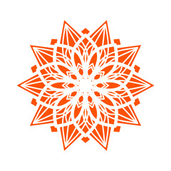 ornamental orange mandala vector illustration. ornamental mandala flowers