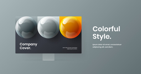 Colorful computer display mockup site illustration. Original presentation design vector concept.