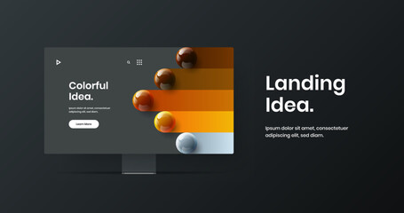 Simple website screen design vector template. Isolated monitor mockup presentation concept.