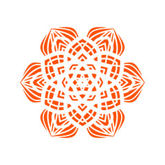 ornamental orange mandala vector illustration. ornamental mandala flowers