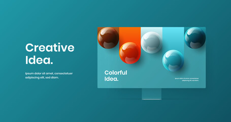 Simple computer monitor mockup site concept. Creative website vector design illustration.