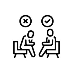Black line icon for proper