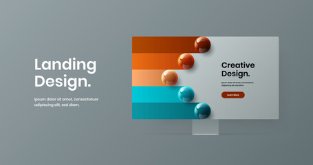 Bright site vector design illustration. Unique display mockup web banner concept.
