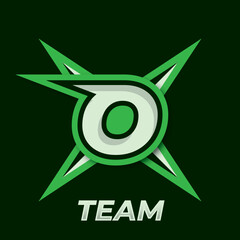 Initial O simple esport logo design element, gamer logo, star icon, sword gamer, shuriken logo © widoko