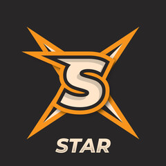 Initial S simple esport logo design element, gamer logo, star icon, sword gamer, shuriken logo © widoko