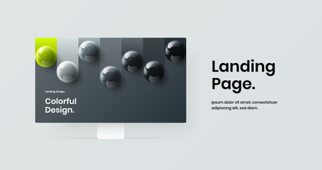 Bright desktop mockup site illustration. Simple website screen design vector layout.