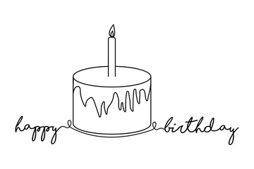 Happy Birthday cake stock illustration