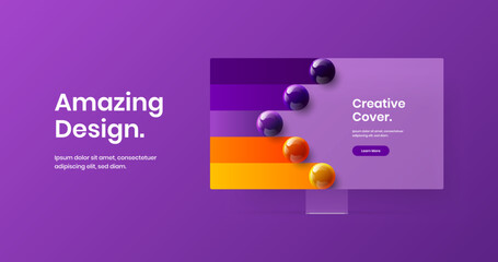 Colorful desktop mockup site screen layout. Modern banner vector design template.