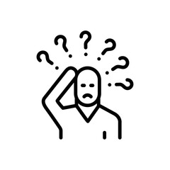 Black line icon for commonly