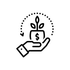 Black line icon for given 