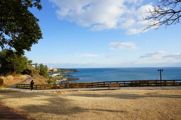 Fototapeta na wymiar beautiful view with seaside walkway