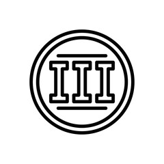 Black line icon for peaceful
