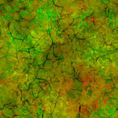 Abstract warm green, orange and yellow autumn colors blurry painted layered seamless background