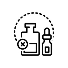 Black line icon for essentially