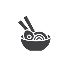 Ramen bowl vector icon