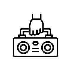 Black line icon for holding