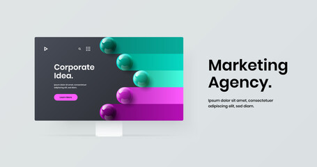 Abstract website design vector concept. Clean display mockup landing page illustration.