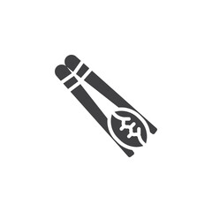 Chopsticks with wonton vector icon