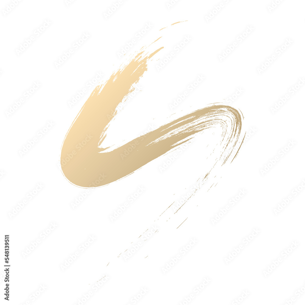 Poster Abstract brush stroke gold gradient isolated on transparent background for design element in concept luxury.